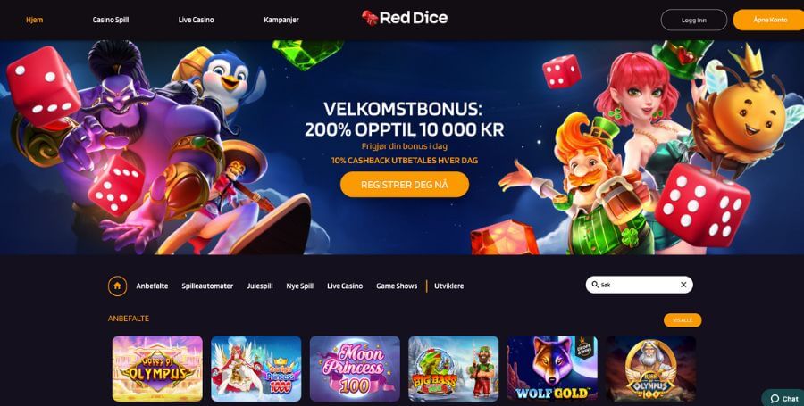 RedDice casino startside