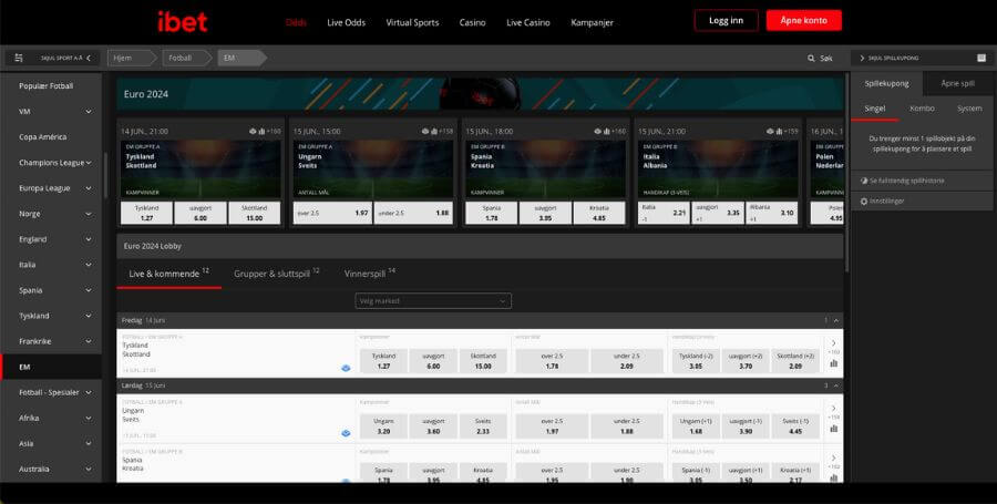 Beste bettingside for EM-tipping – iBet