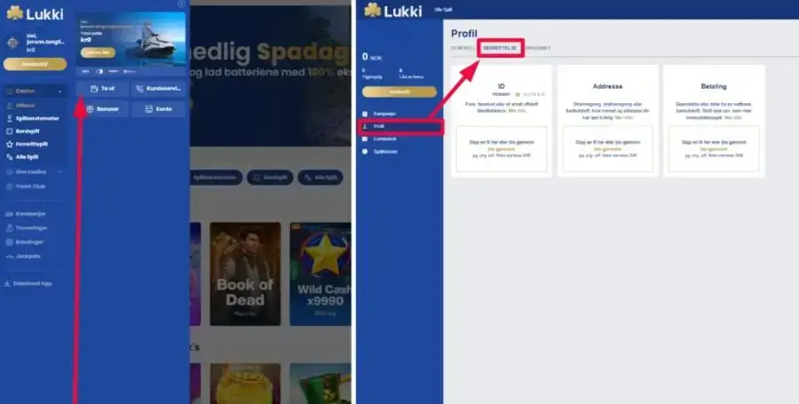 Uttak fra din Lukki Casino konto