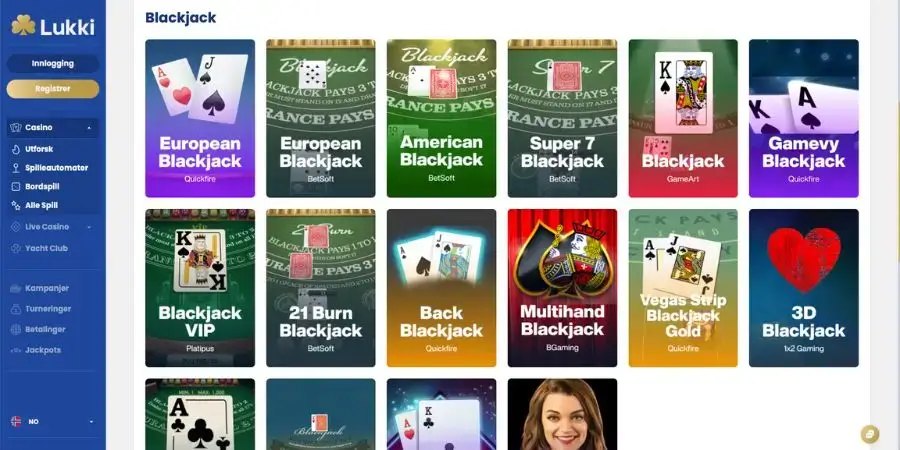 Fibonacci strategien – blackjack hos Lukki Casino