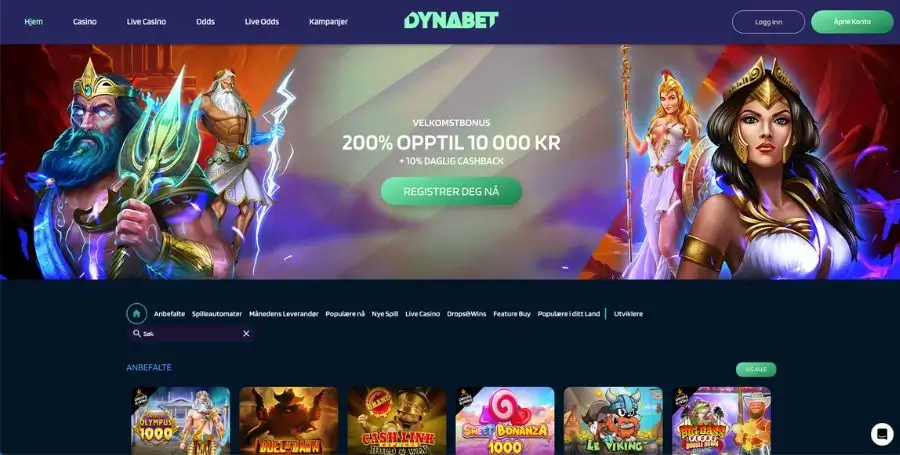 Dynabet | Nytt casino med 200% casinobonus opptil 10.000 kr