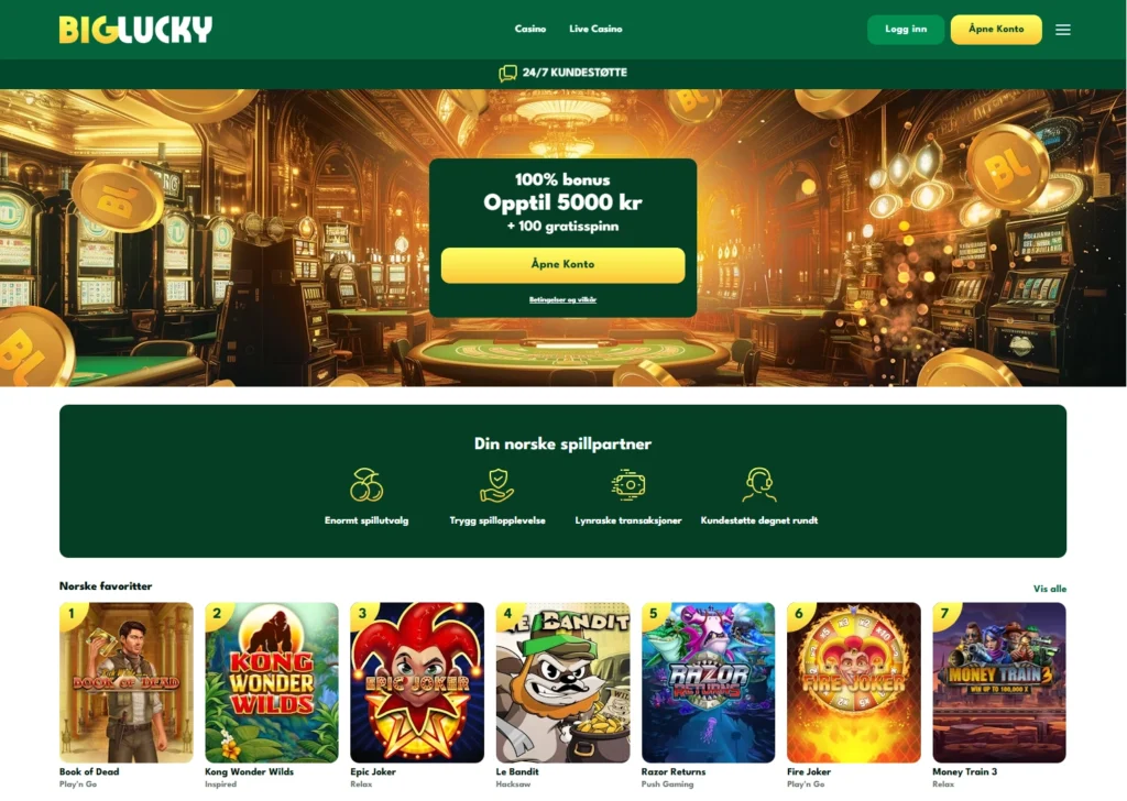 Gjør et innskudd hos BigLucky, og signer lett og enkelt med Bank ID. 