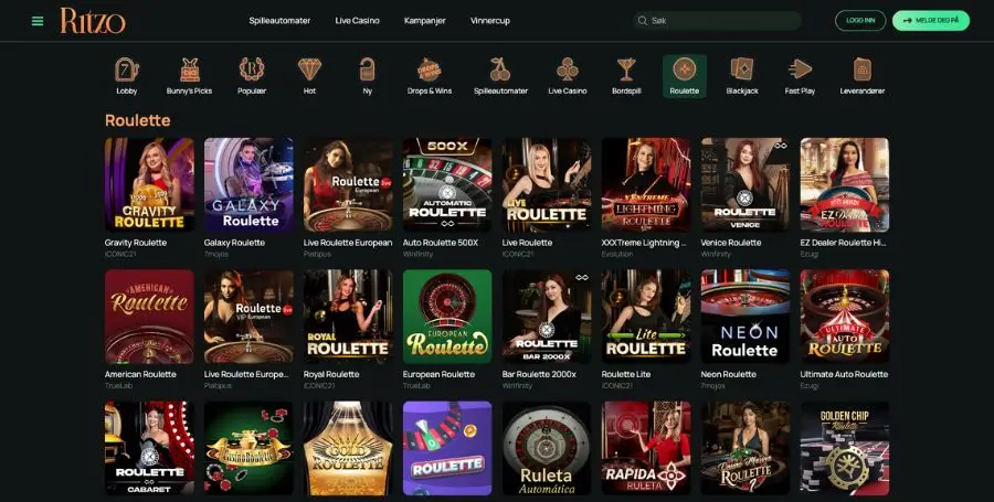 Ritzo - Beste Roulette casinoer for James Bond Roulette Strategi